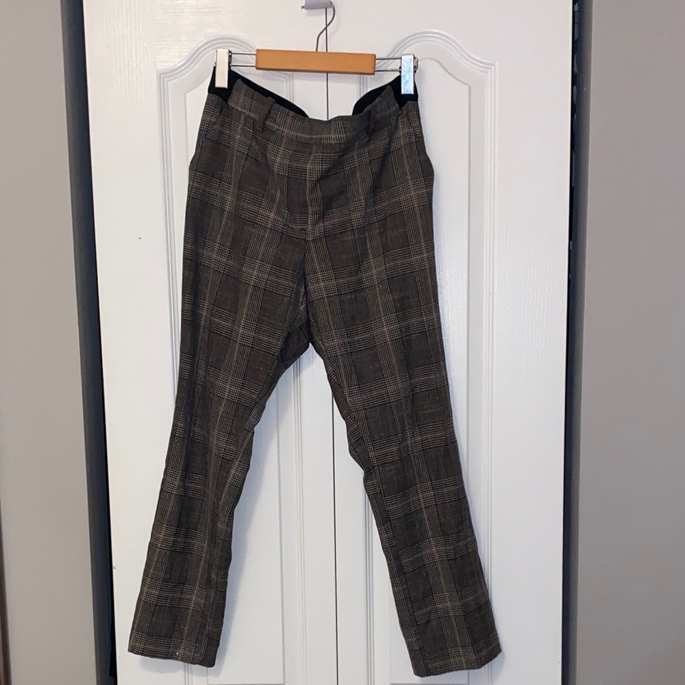 H&M Women’s Checkered Brown Dress Pants